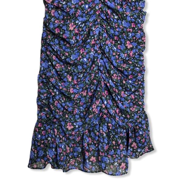 Astr Shirred Bottom Purple Floral Mini Dress NWT - Picture 7 of 15